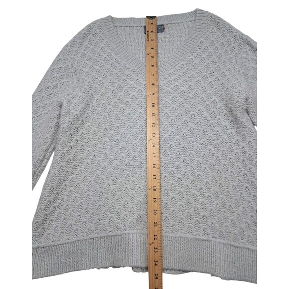 Wooden Ships Sweater Womens Small/Medium Gray Mohair Wool V Neck Classic Cozy - Picture 11 of 12